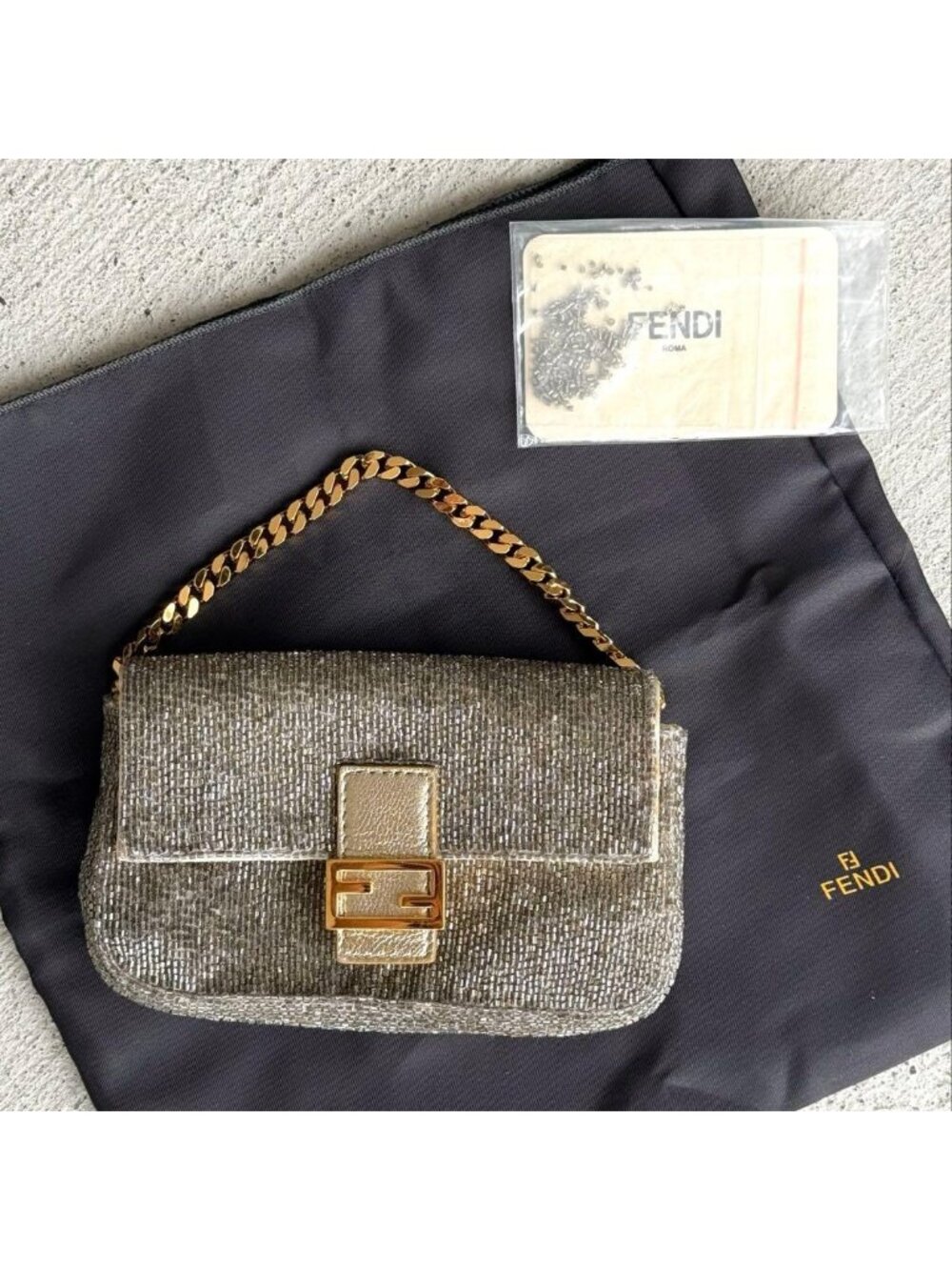Fendi Baguette Beads Shoulder Bag